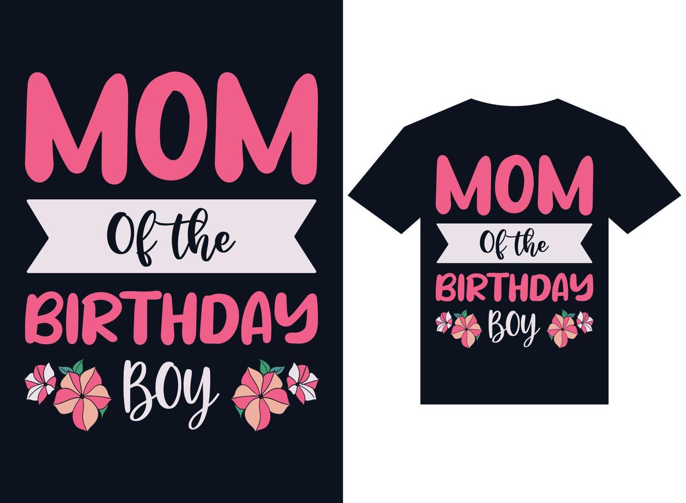 maman du garçon d'anniversaire t-shirt design typographie illustration vectorielle pour l'impression vecteur