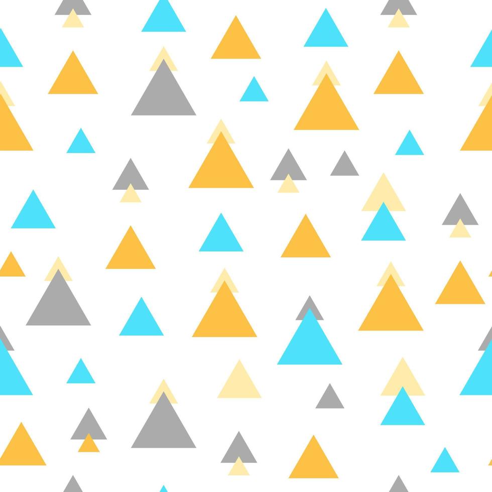 motif géométrique sans soudure avec des figures colorées. triangles sur fond blanc vecteur