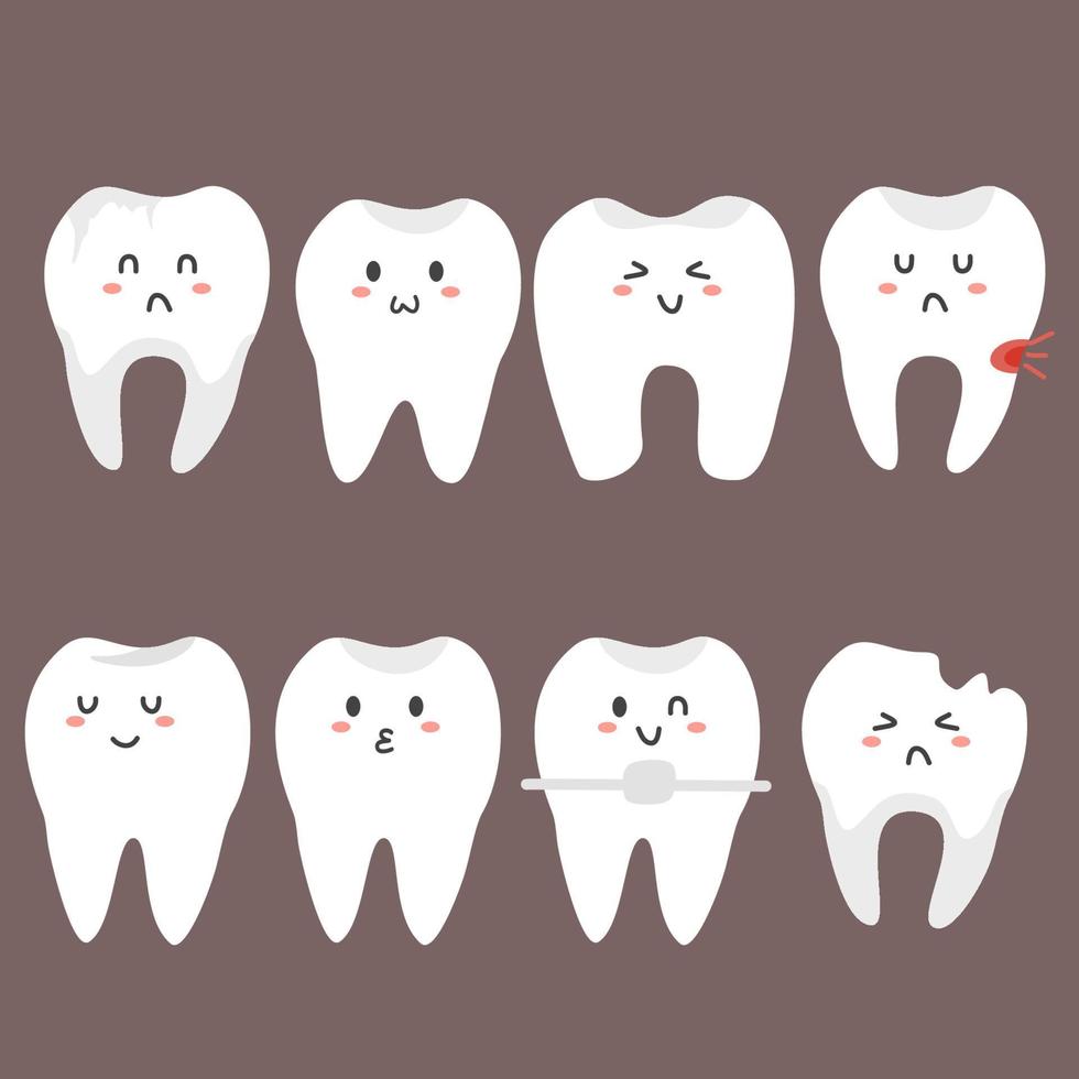 illustration de caractère de dent dentaire vecteur