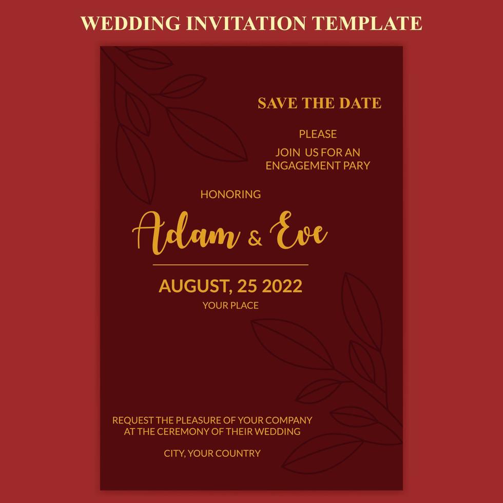 modèle de conception d'invitation de mariage vecteur