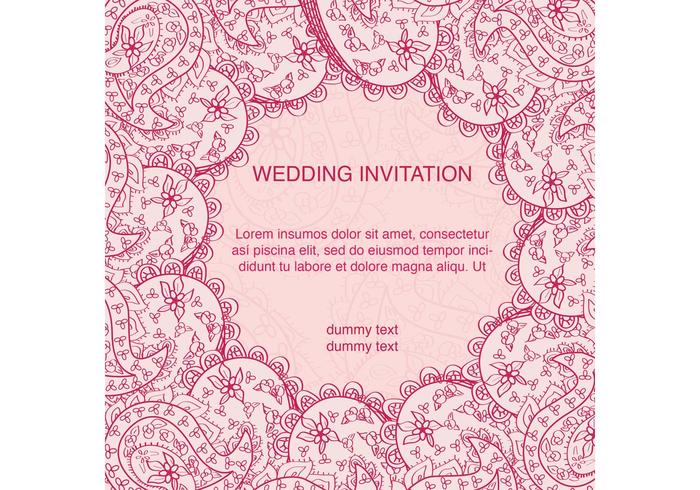 Carte de mariage indienne décorée vecteur