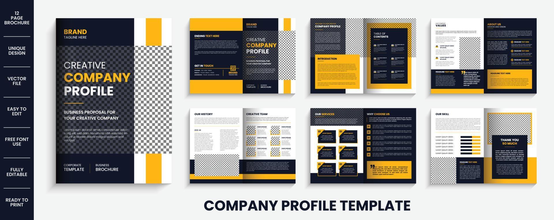 profil d'entreprise conception de modèle de brochure multipage brochure d'entreprise créative vecteur