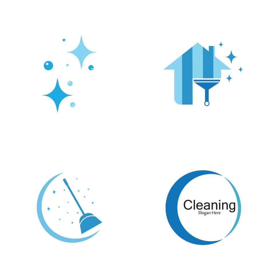logo de nettoyage et modèle vectoriel d'illustration de symbole
