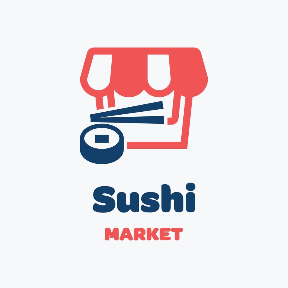 logo du marché des sushis vecteur