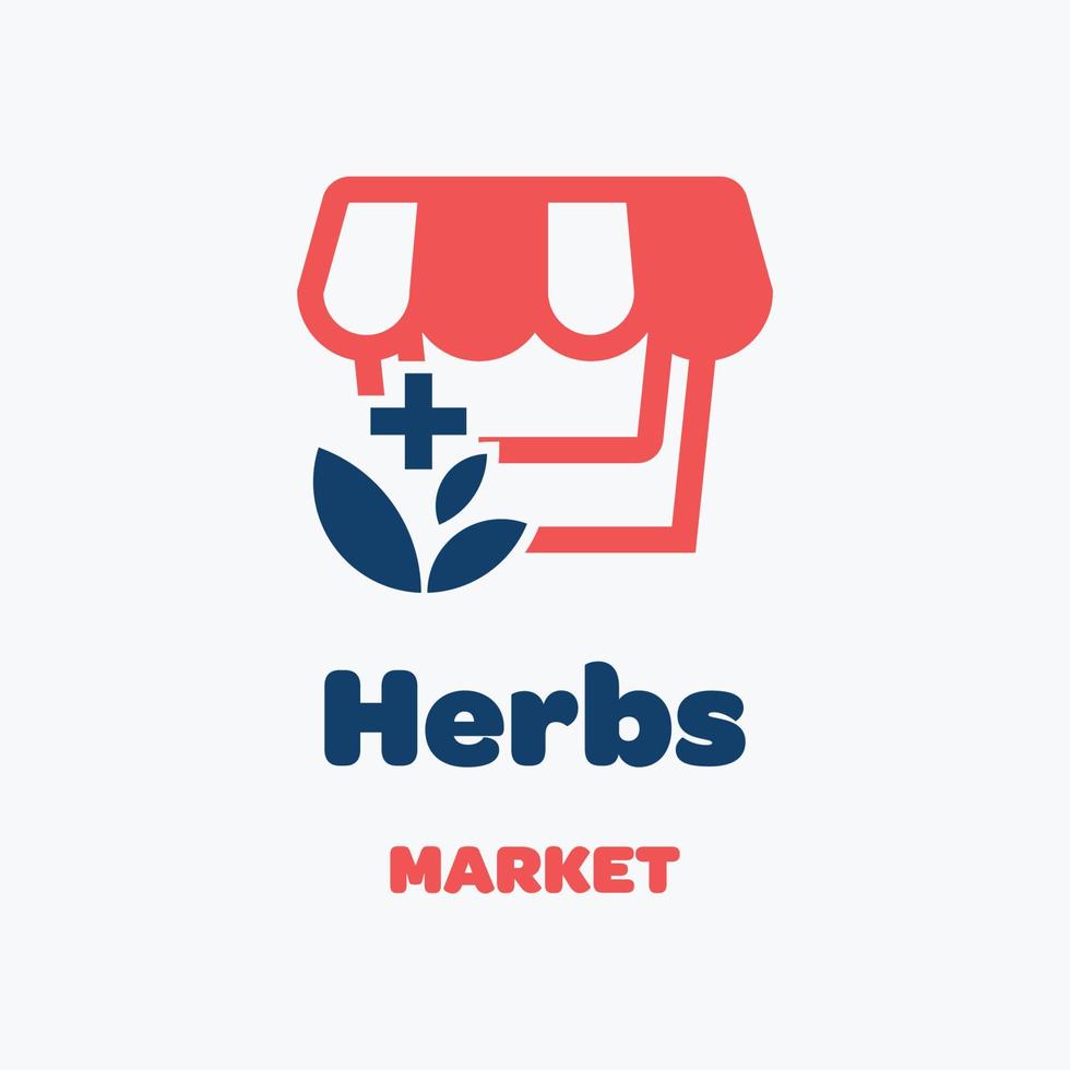 logo du marché aux herbes vecteur