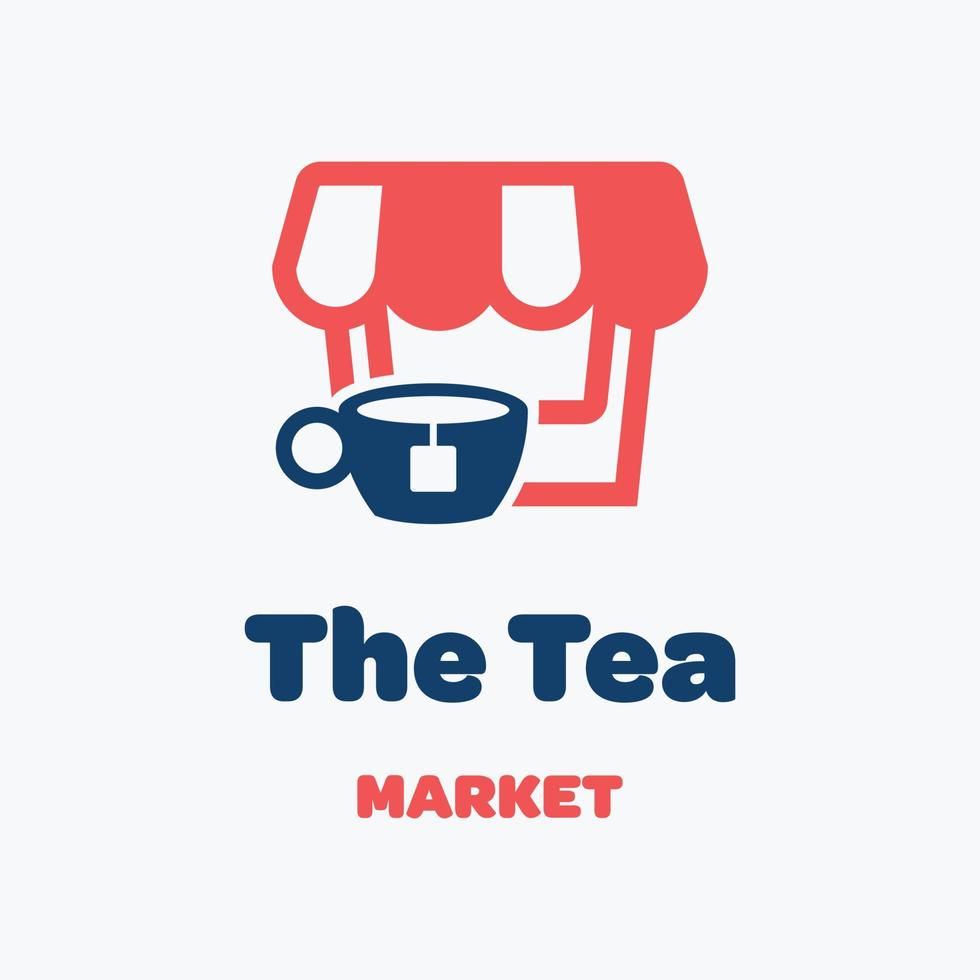 le logo du marché du thé vecteur