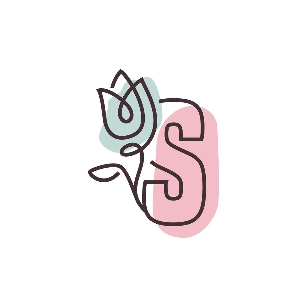 logo de l'alphabet fleur s vecteur