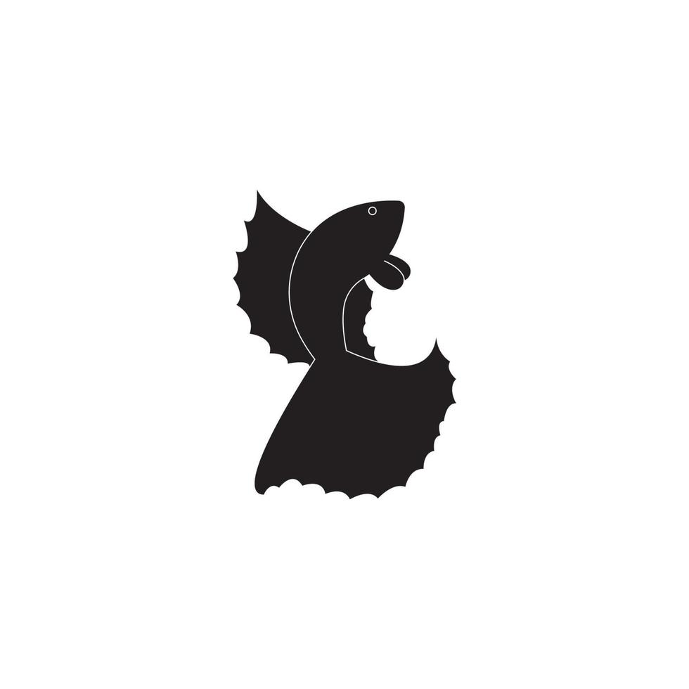 silhouette de vecteur de poisson betta