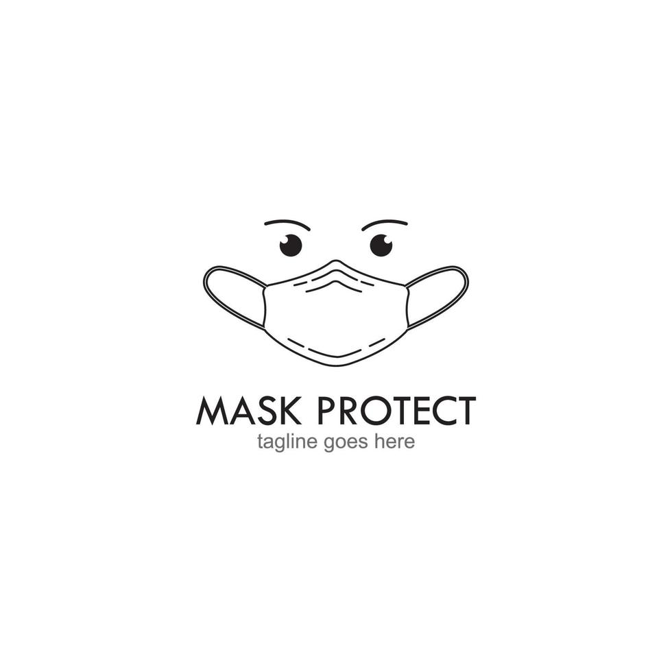 vecteur de conception de logo de masque facial