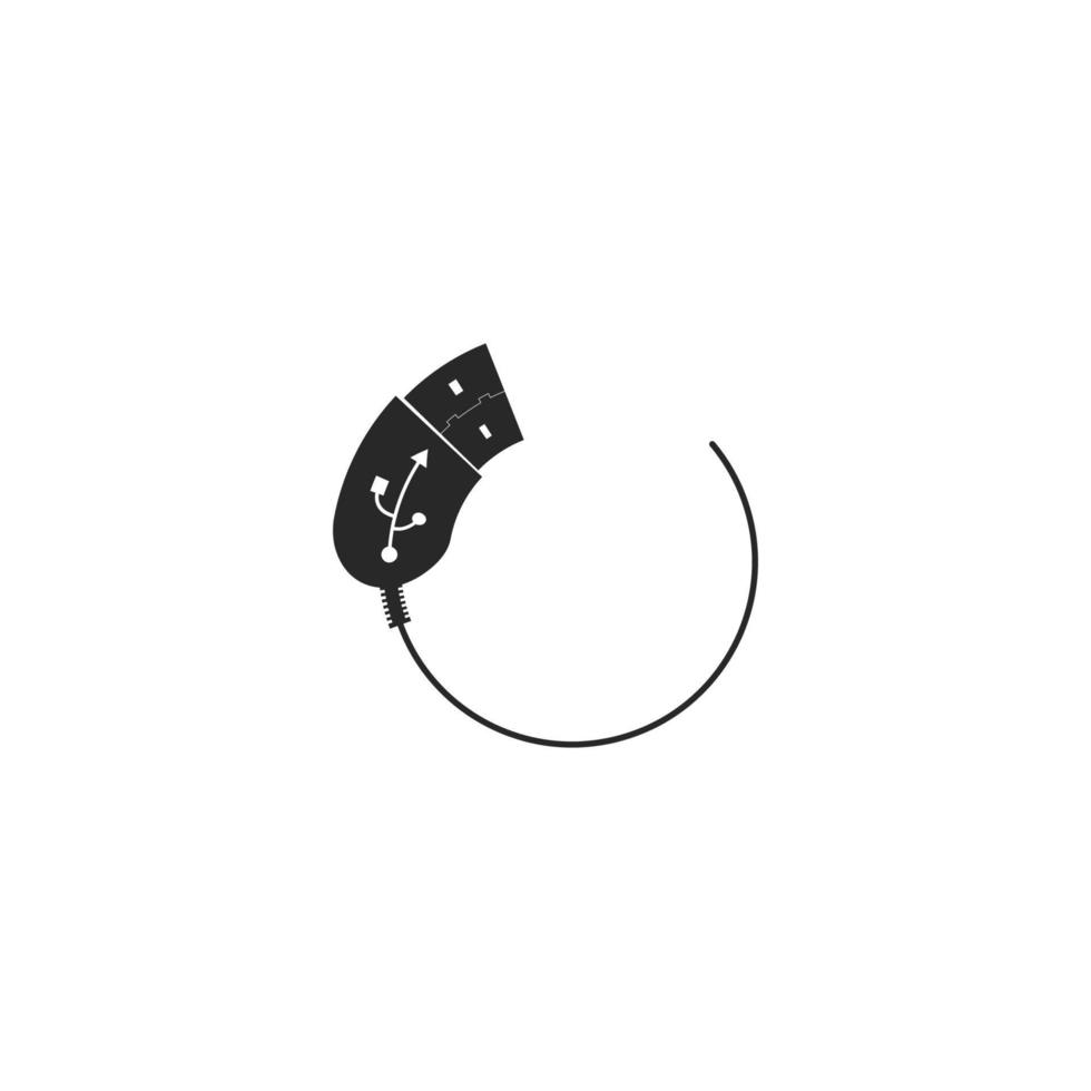 bouton de symbole d'icône de câble de lecteur flash usb. signe de logo de mémoire de connecteur. image d'illustration vectorielle. vecteur