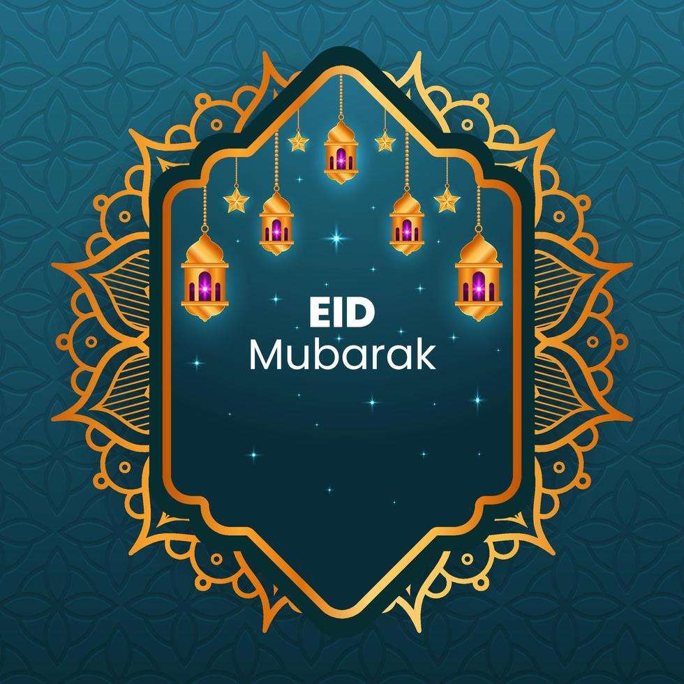 ornement islamique eid mubarak avec un design décoratif de fond de mandala islamique. vecteur