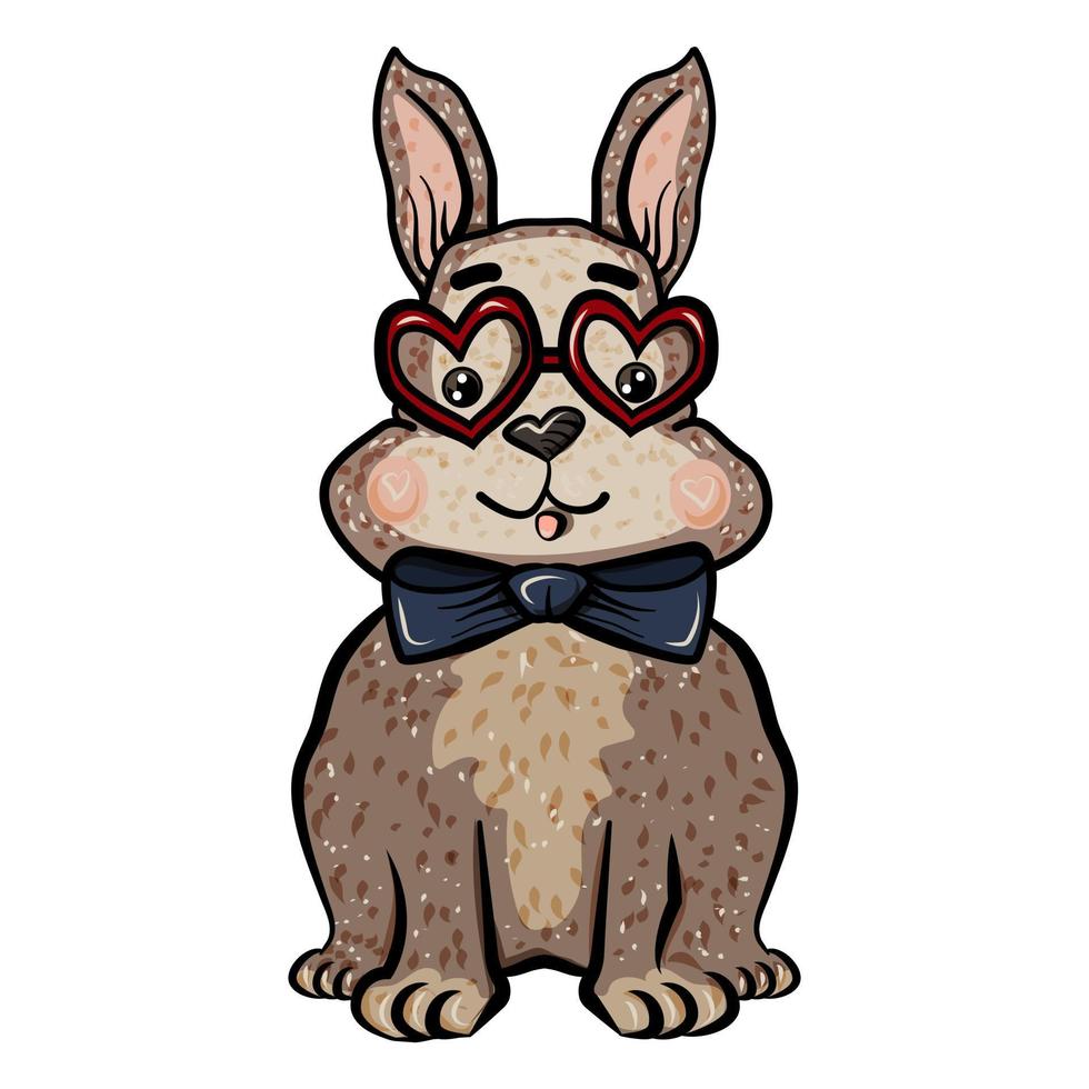 lapin mignon dans les lunettes vecteur