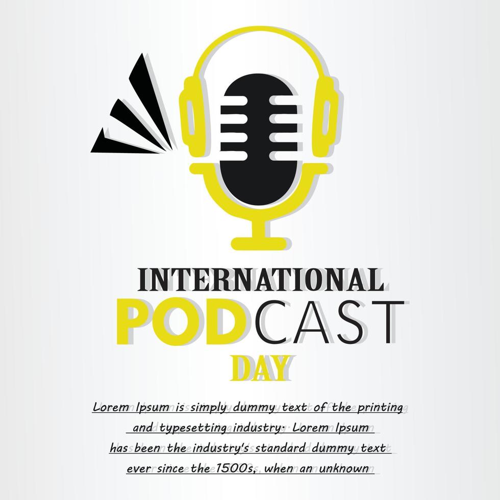 vecteur gratuit de concept de journée internationale de podcast design plat