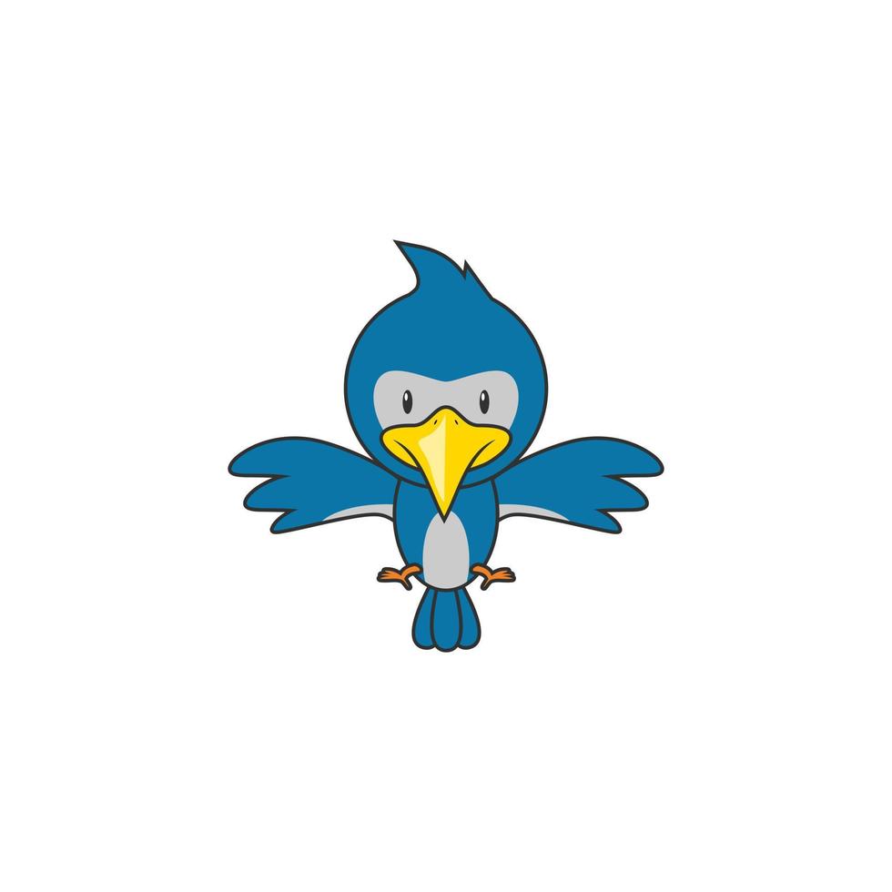 un logo d'oiseau heureux, peut également être utilisé comme mascotte vecteur