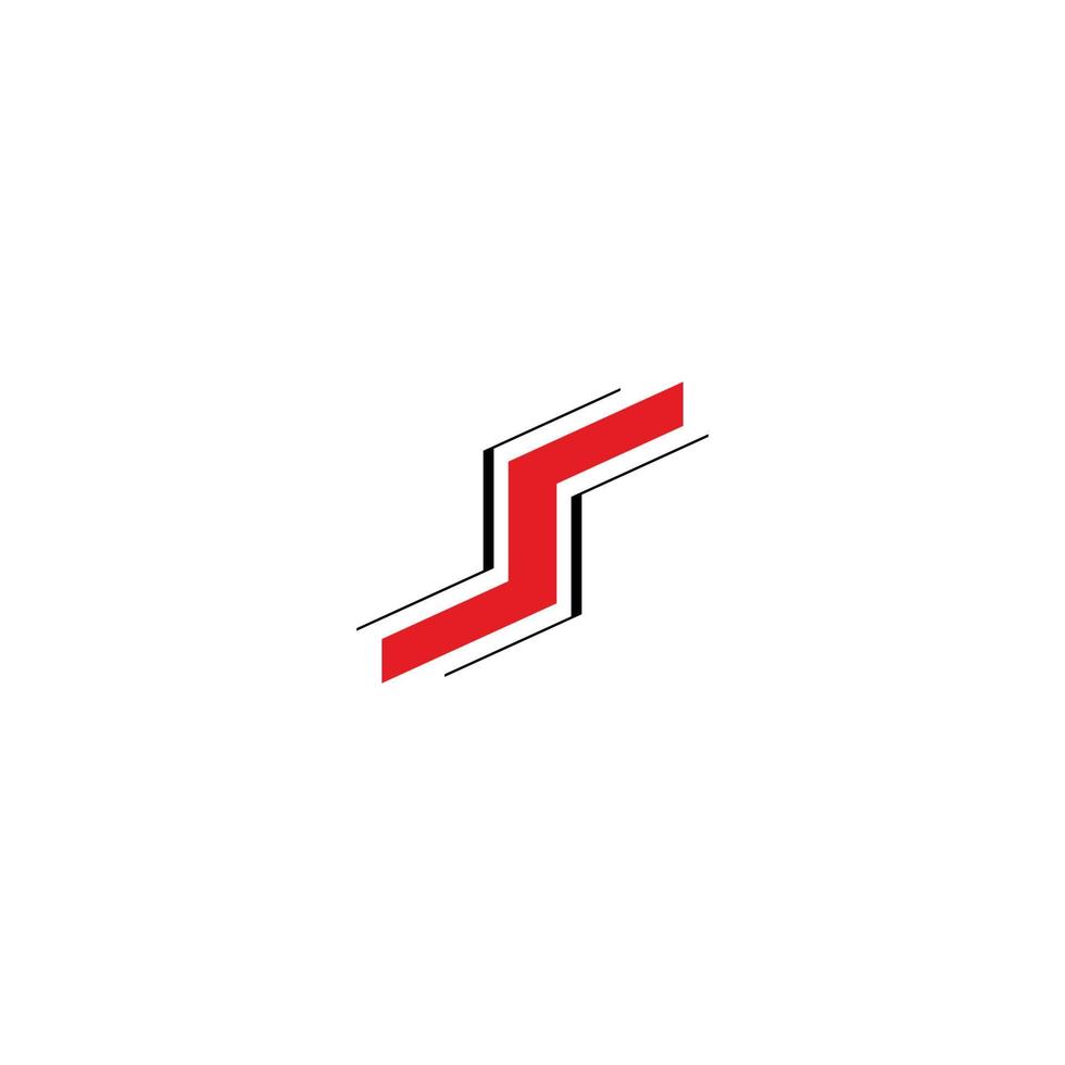lettre initiale abstraite logo st en couleur rouge isolé sur fond blanc appliqué pour le logo de forme physique également adapté aux marques ou entreprises qui ont le nom initial st ou ts vecteur