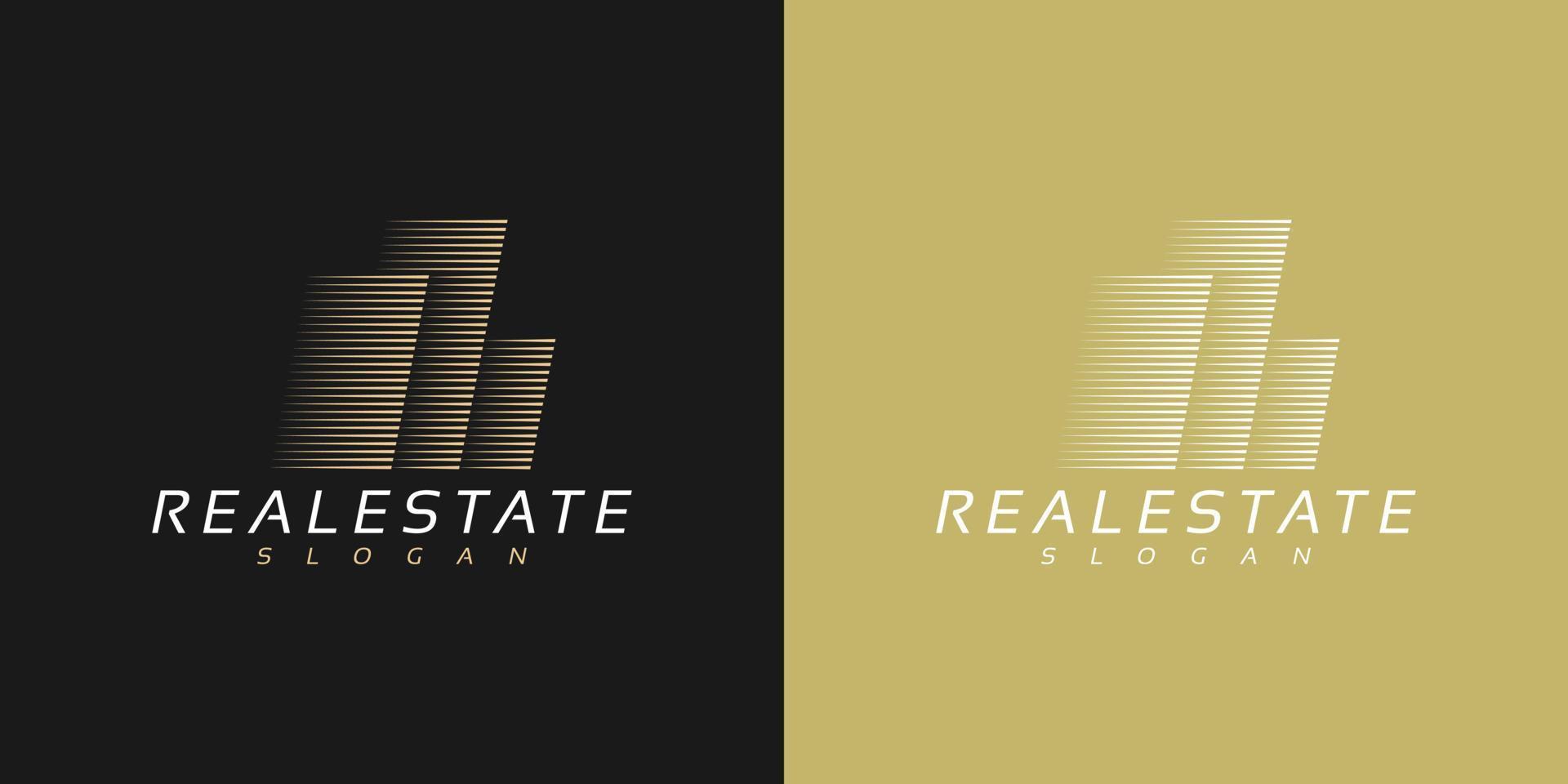 création de logo de bâtiment immobilier minimaliste simple vecteur