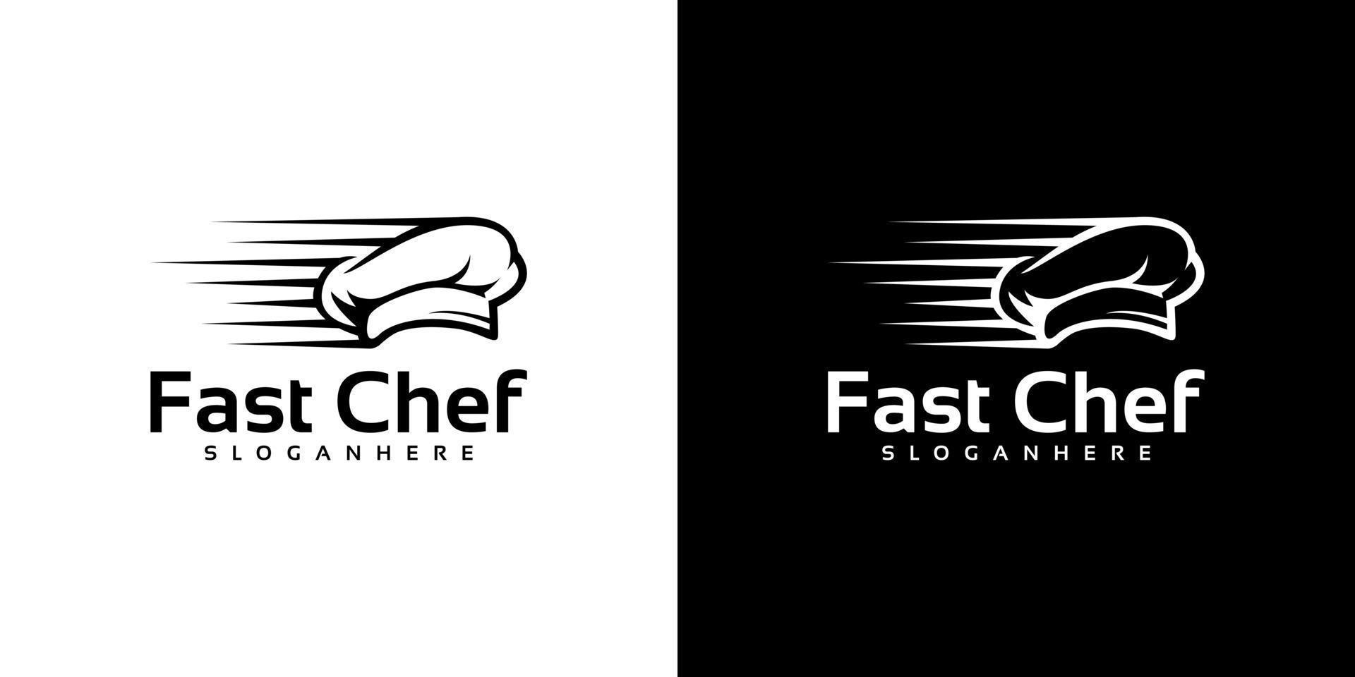 chapeau de chef vecteur de conception de logo de chef rapide