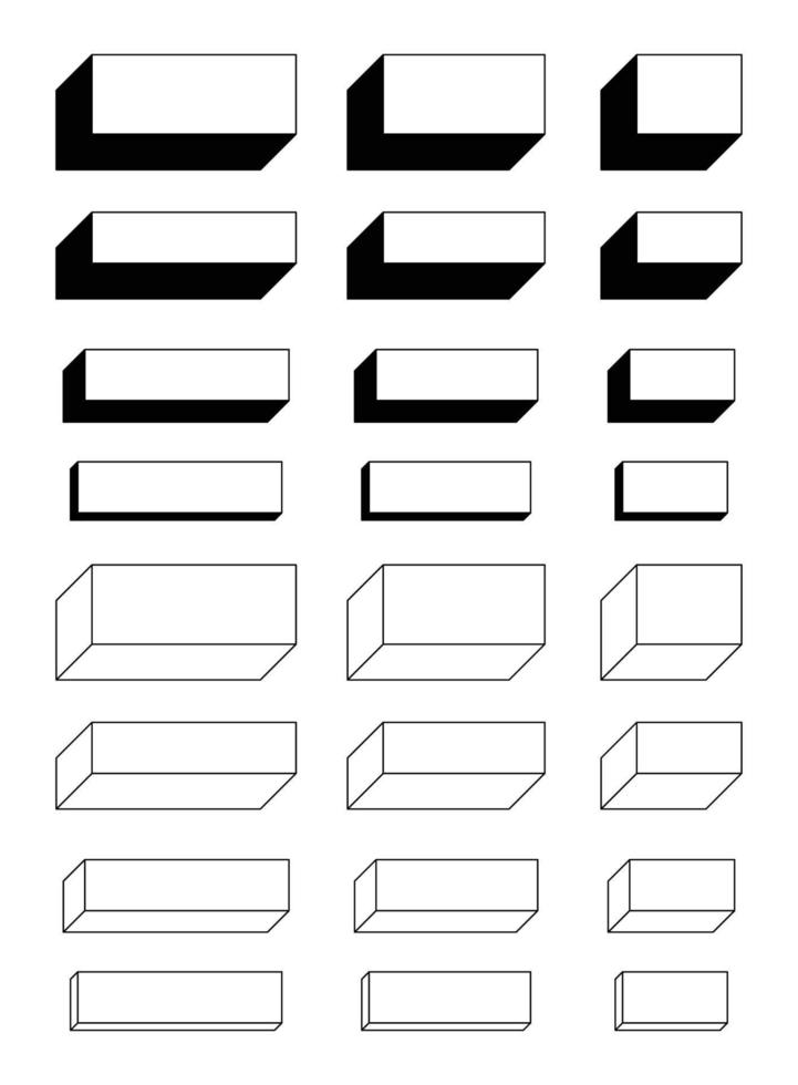 forme rectangulaire avec une fine ligne d'ombre et un contour pour le fond. vecteur