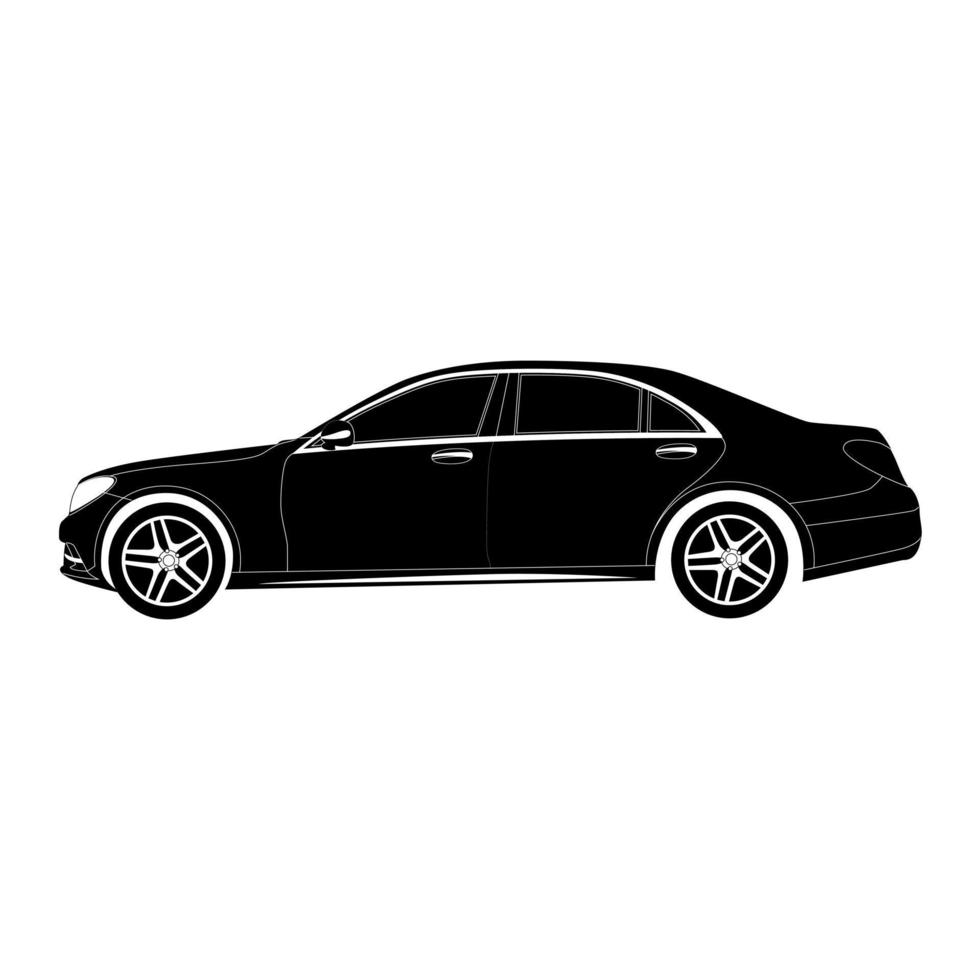 silhouette de voiture berline de luxe vecteur