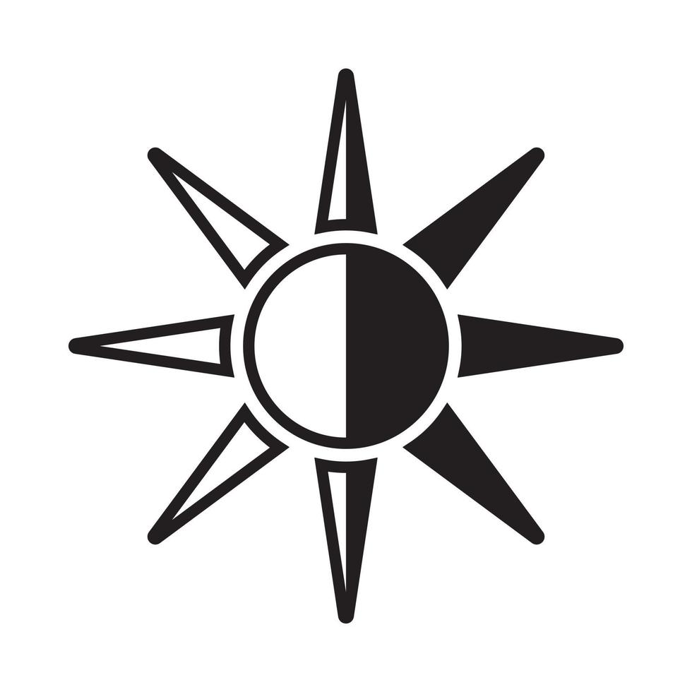icône de vecteur plat soleil luminosité de l'écran pour les applications et les sites Web