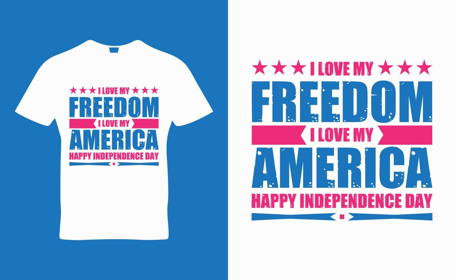 j'aime ma conception de t-shirt de citation de liberté vecteur
