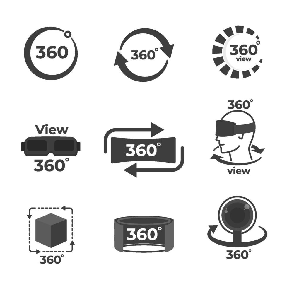 icône de la technologie 360 vecteur