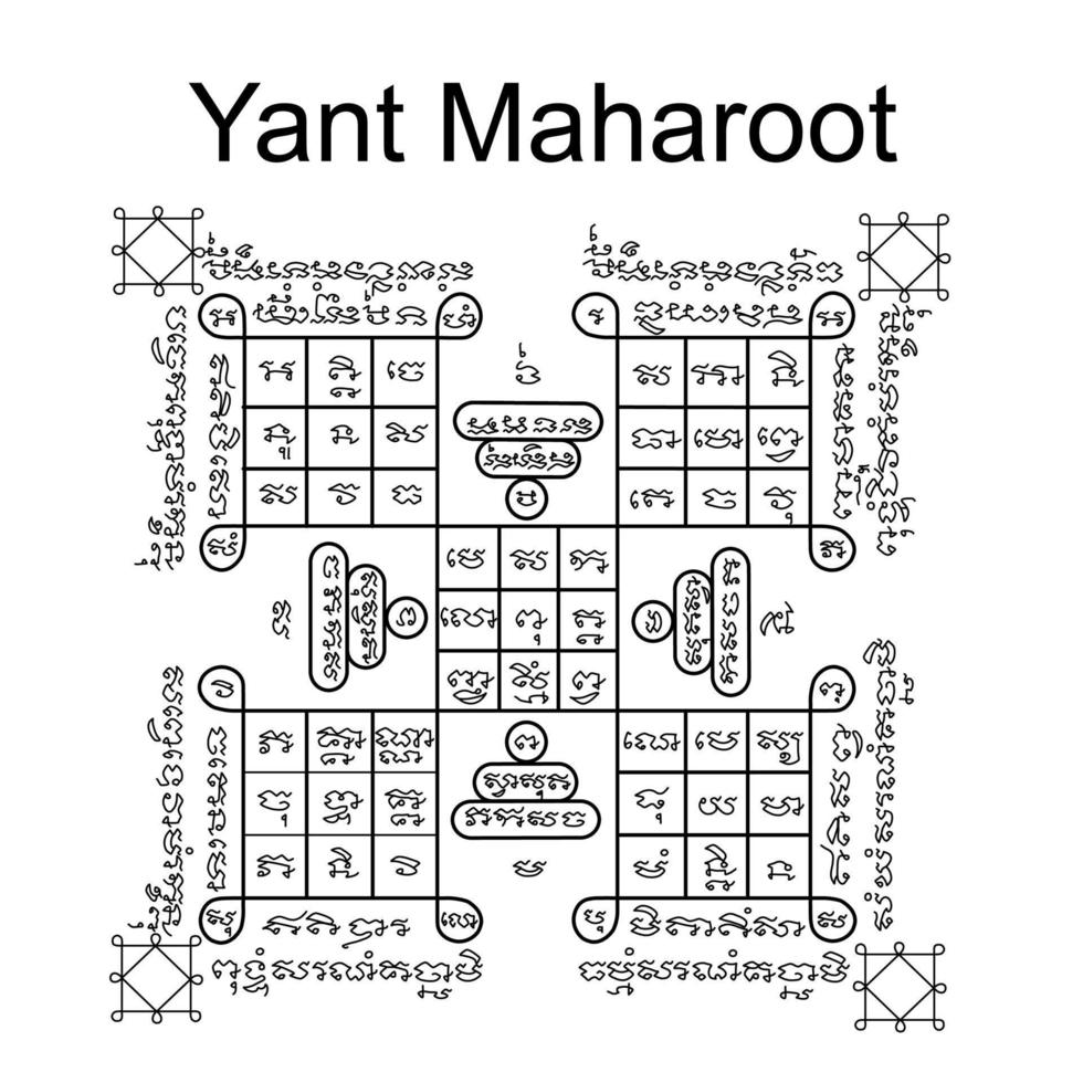 ancien nom de talisman traditionnel thaïlandais en langue thaïlandaise est maharoot. il a des propriétés dans le domaine de la grande miséricorde, évite le danger et produit de la chance. vecteur