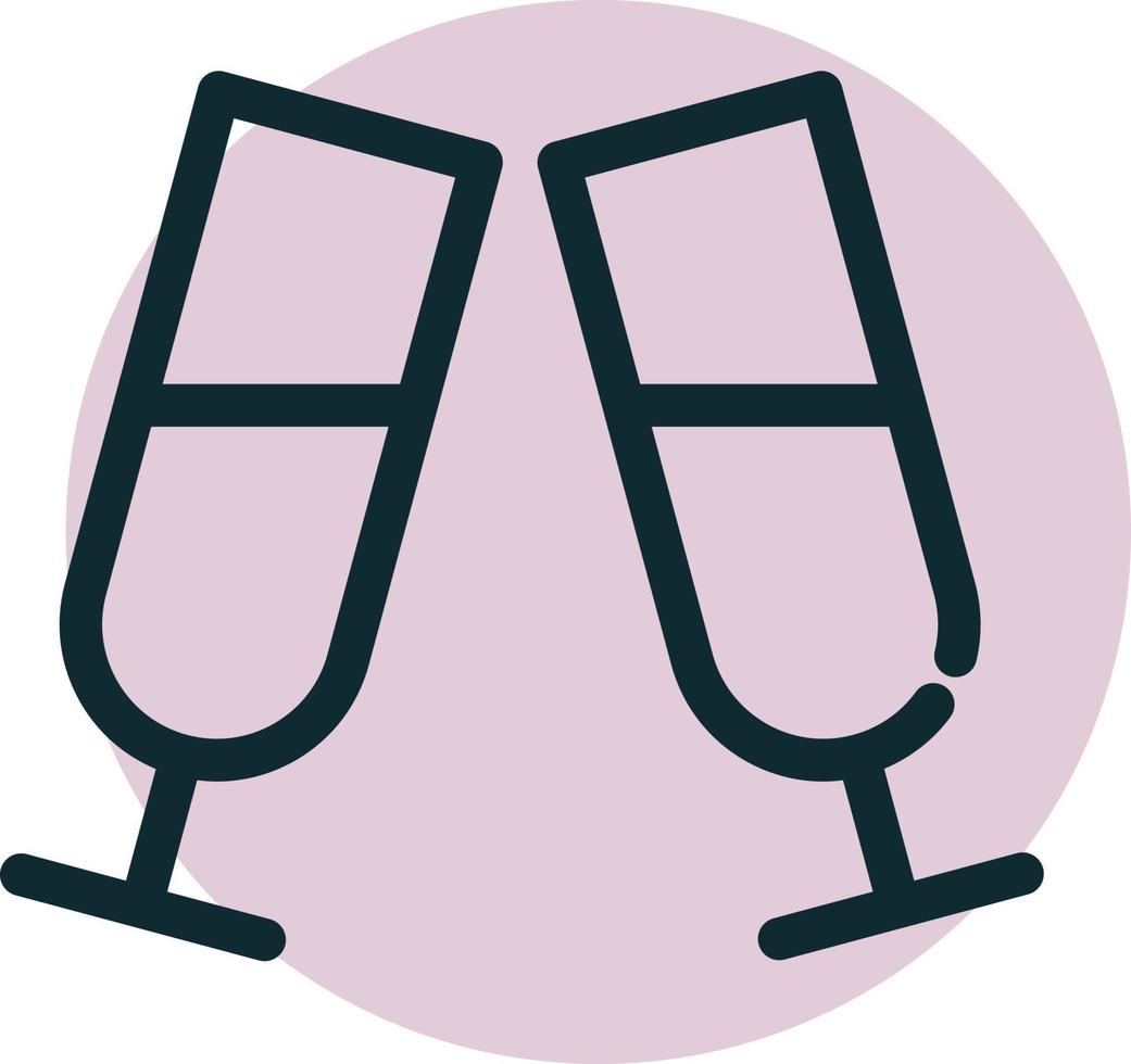 vecteur de verres de champagne pour la présentation de l'icône du symbole du site Web