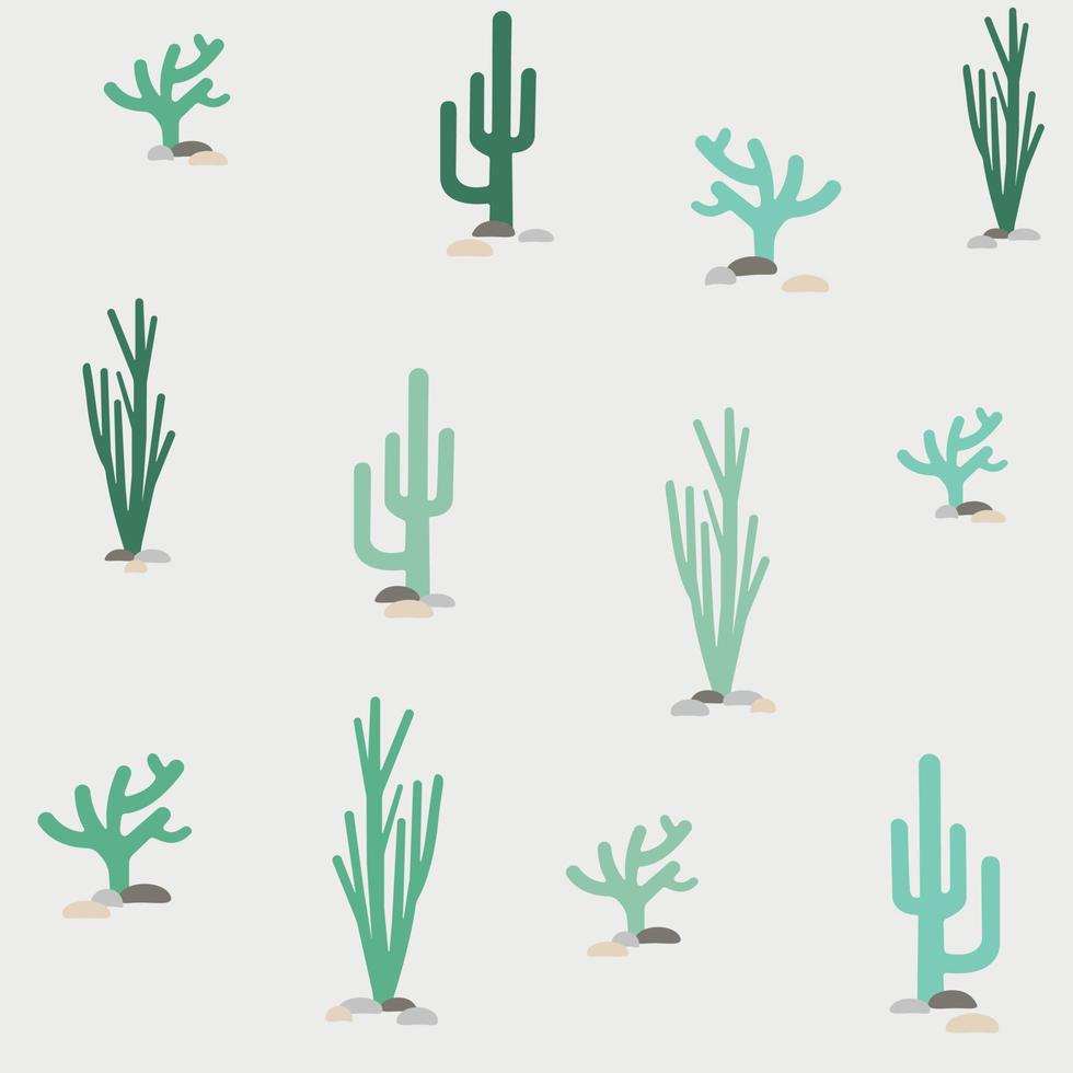 motif de cactus mignon pastel minimal vecteur