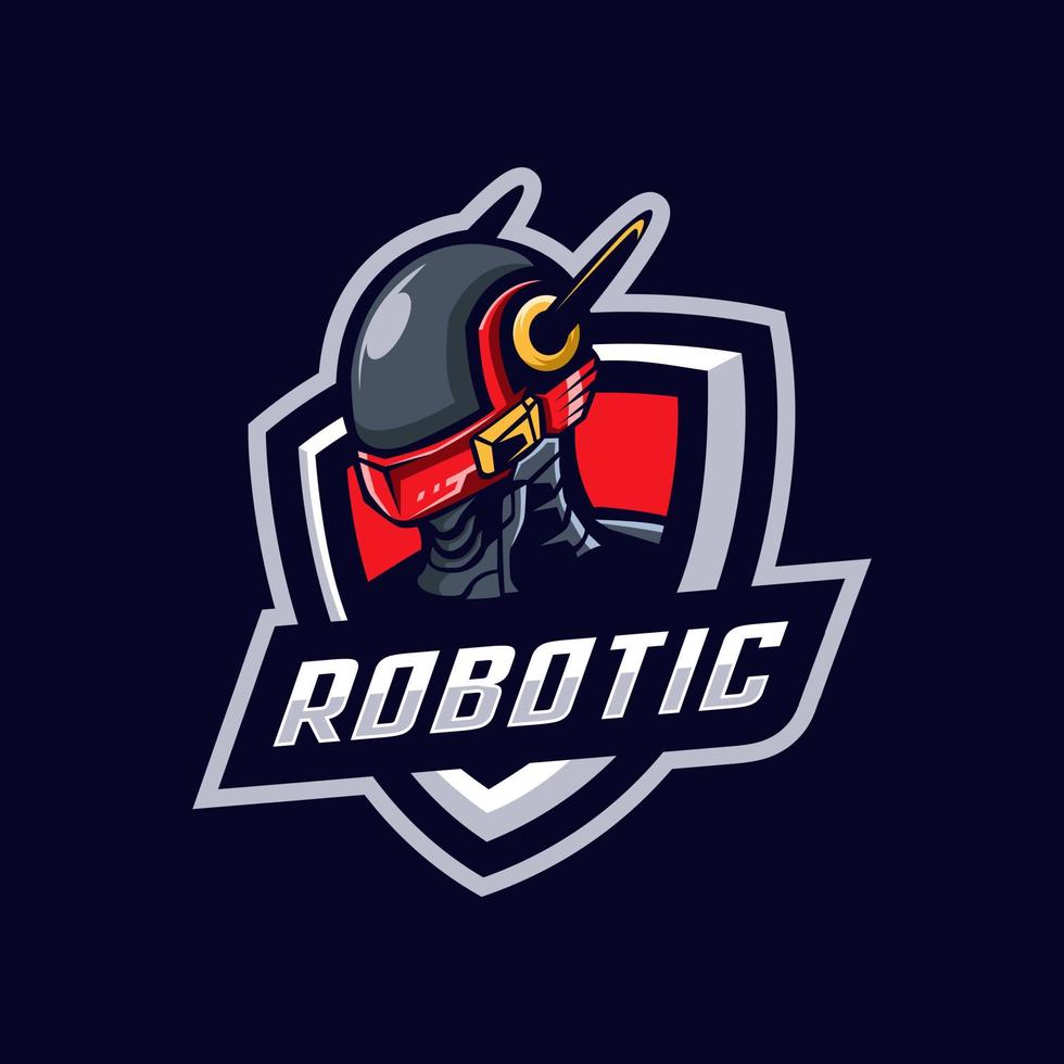 logo mascotte robotique vecteur