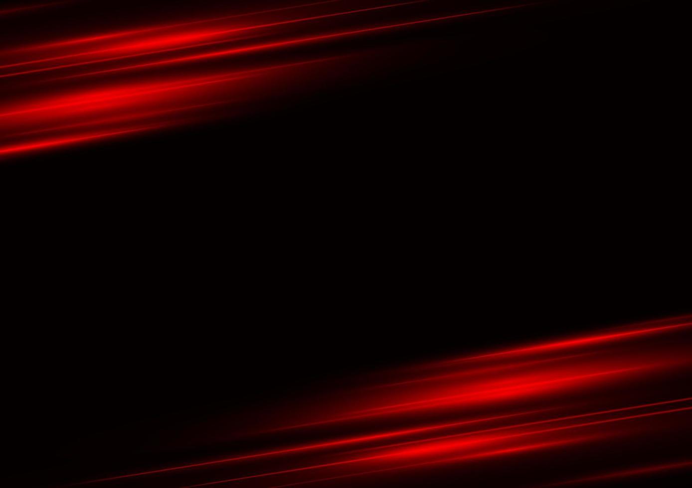 effet de lumière néon abstrait vitesse rouge sur illustration vectorielle fond noir. vecteur