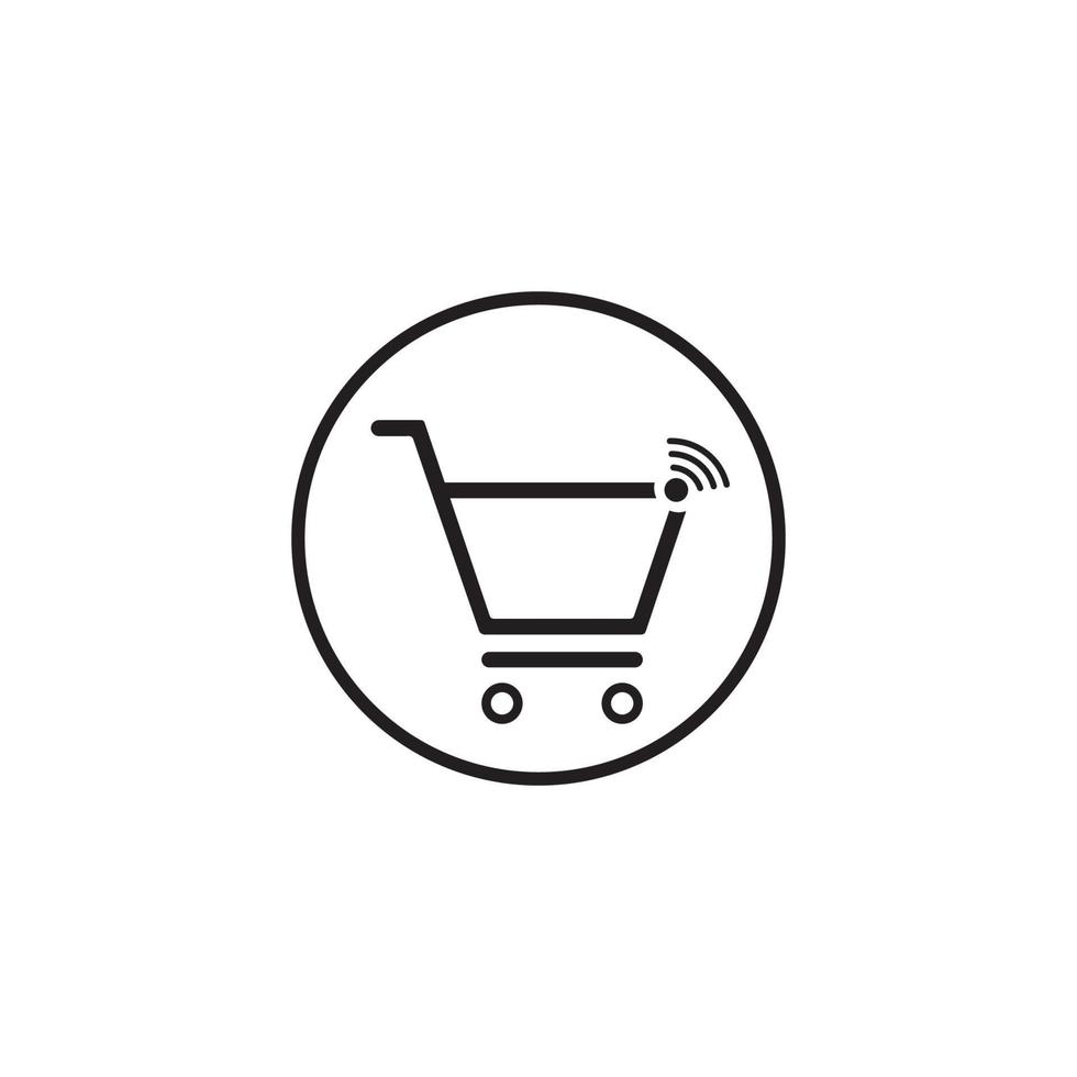 boutique, modèle d'icône de vecteur de panier de magasin
