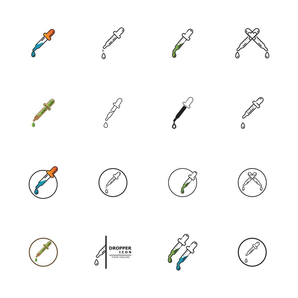 modèle de conception de vecteur d'icône compte-gouttes. style linéaire.