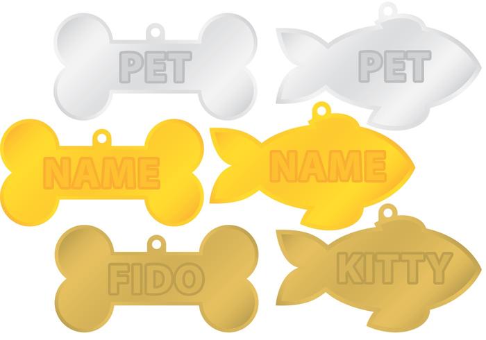 Tags pour animaux de compagnie vecteur