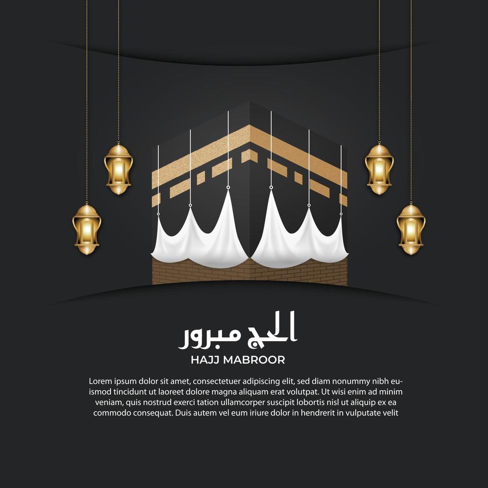 salutation islamique hajj pour eid adha mubarak et pèlerinage vecteur
