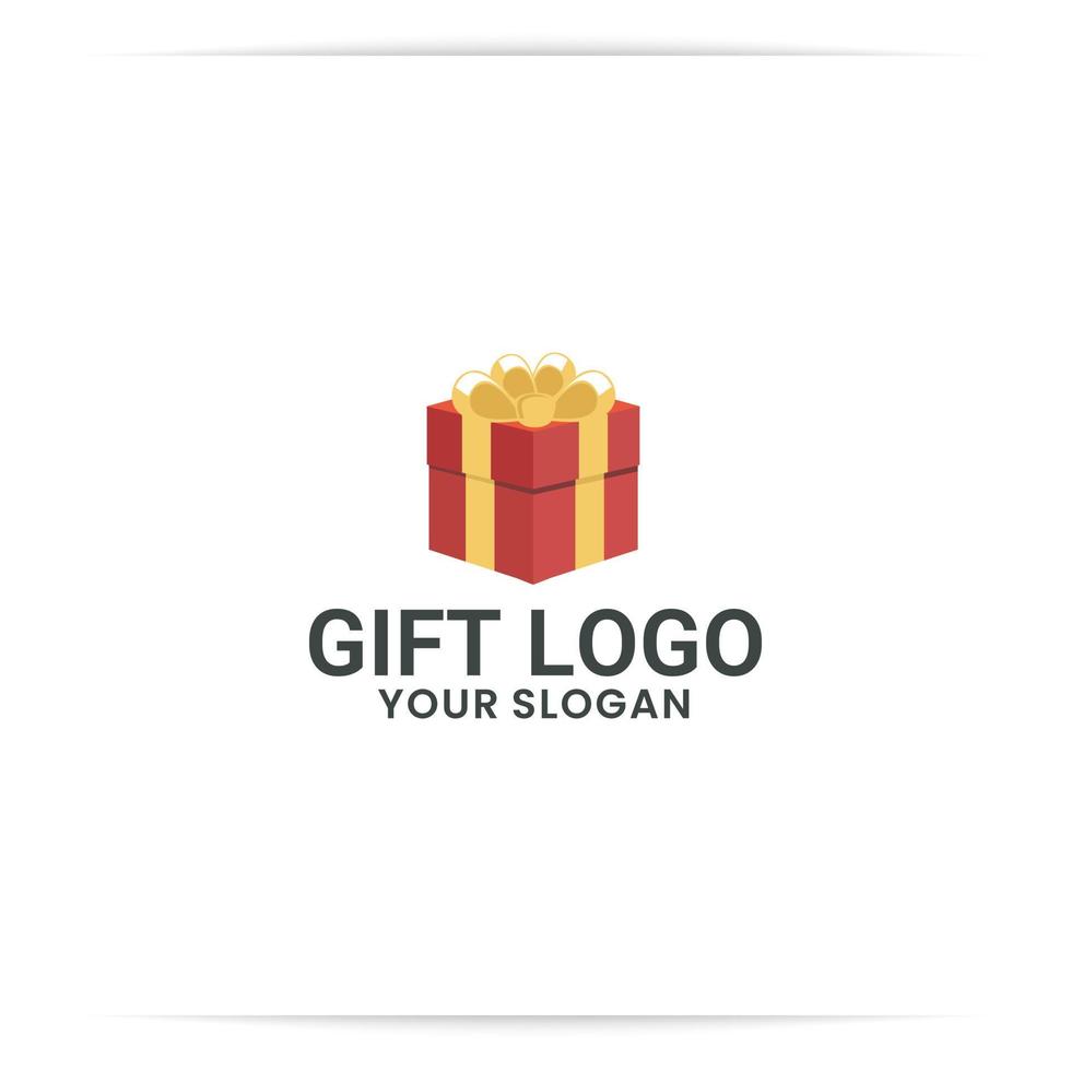 boîte cadeau logo design illustration vectorielle vecteur