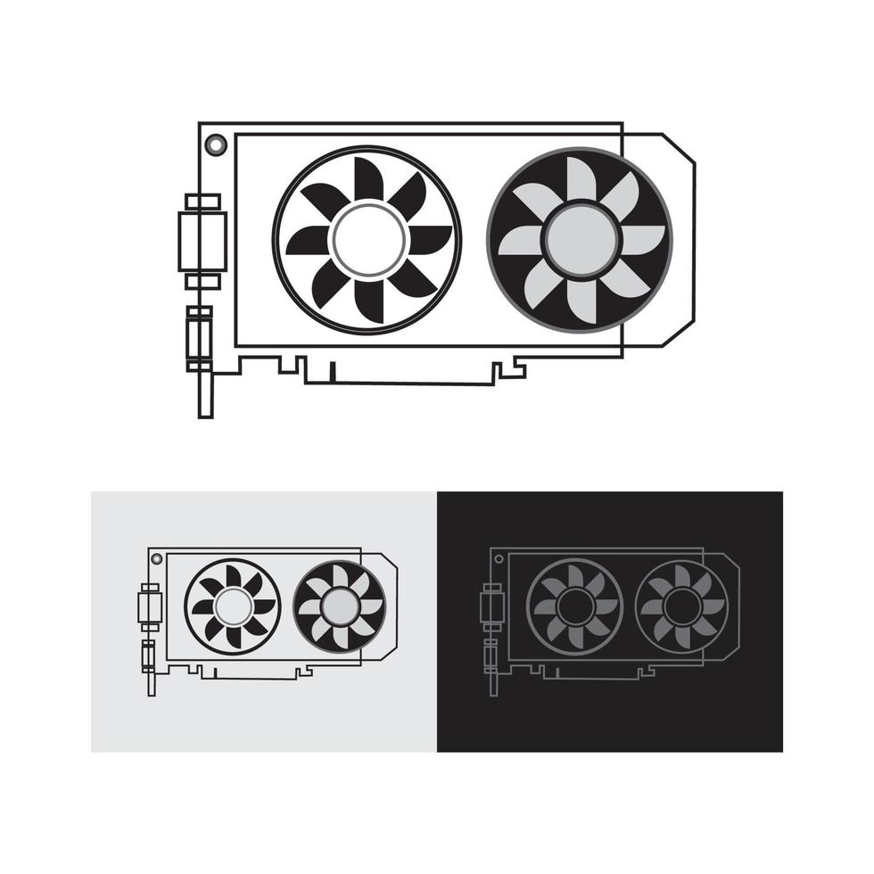 vecteur d'icône de carte graphique gpu