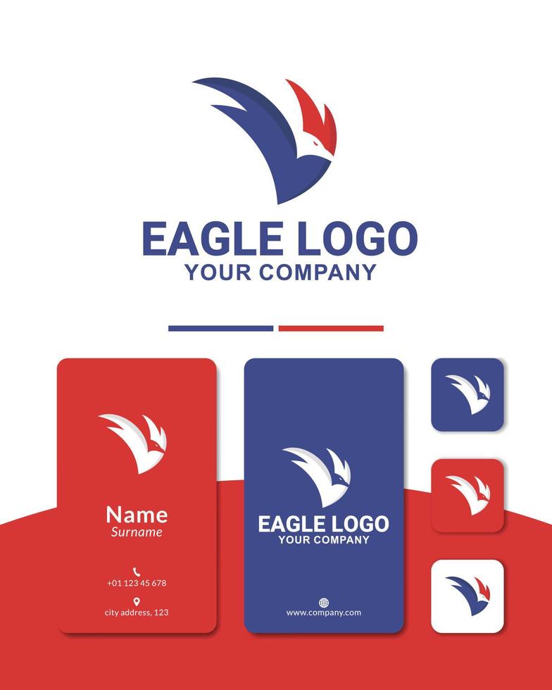 logo design eagle vecteur espace négatif