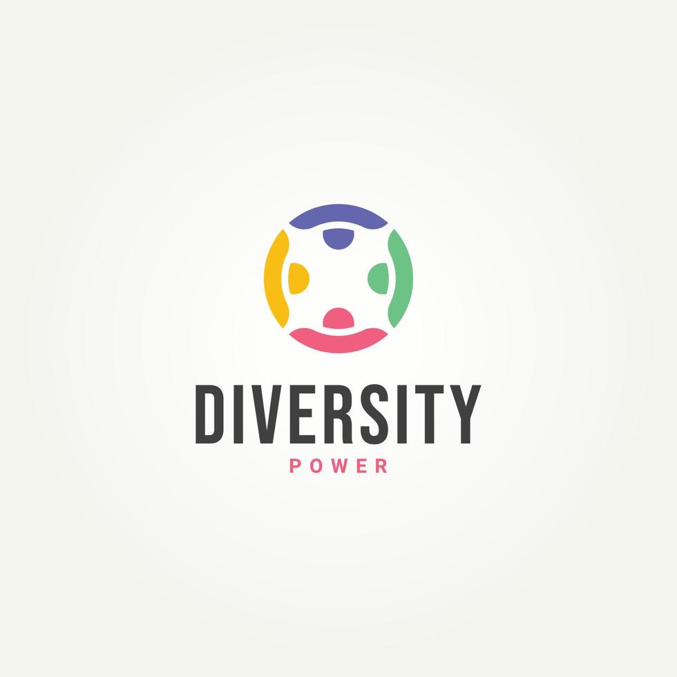 conception d'illustration vectorielle de modèle de logo de diversité et d'inclusion minimaliste. concept de logo de communauté, de réseau et de symbole social de personnes simples vecteur