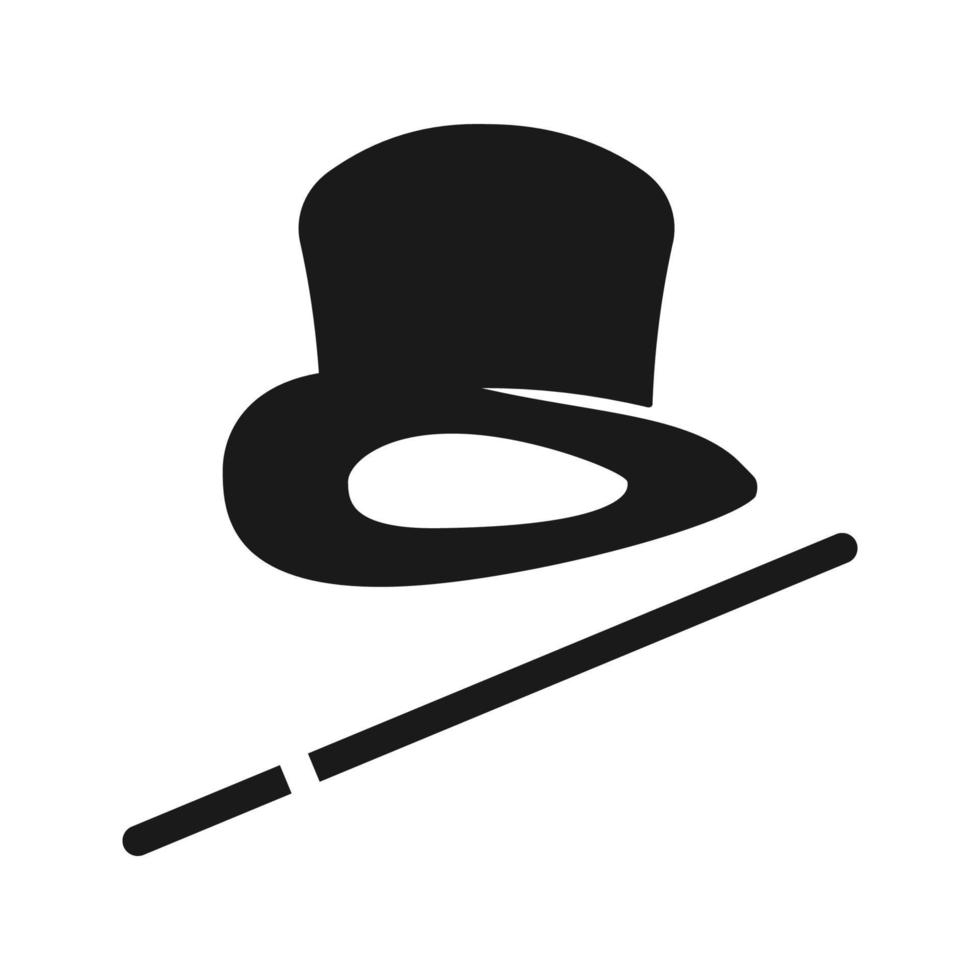 vecteur d'icône du modèle de chapeau magique de baguette, couleur modifiable