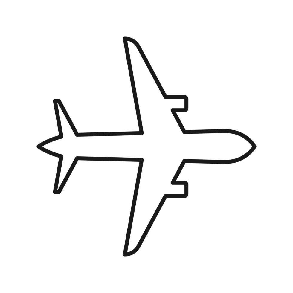 modèle vectoriel d'icône d'avion. symbole de la couleur du signe de l'avion modifiable sur fond blanc