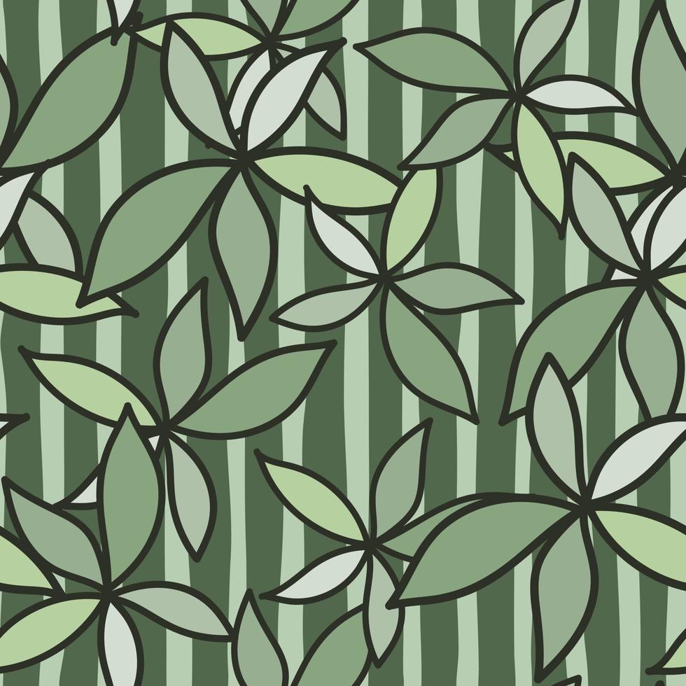modèle sans couture de feuillage simple. doodle feuilles papier peint. fond d'éléments botaniques. vecteur