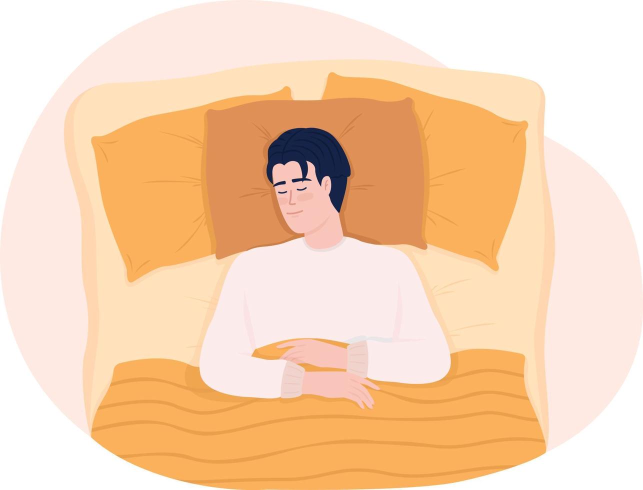 dormir sur le dos en position détendue illustration vectorielle 2d isolée vecteur