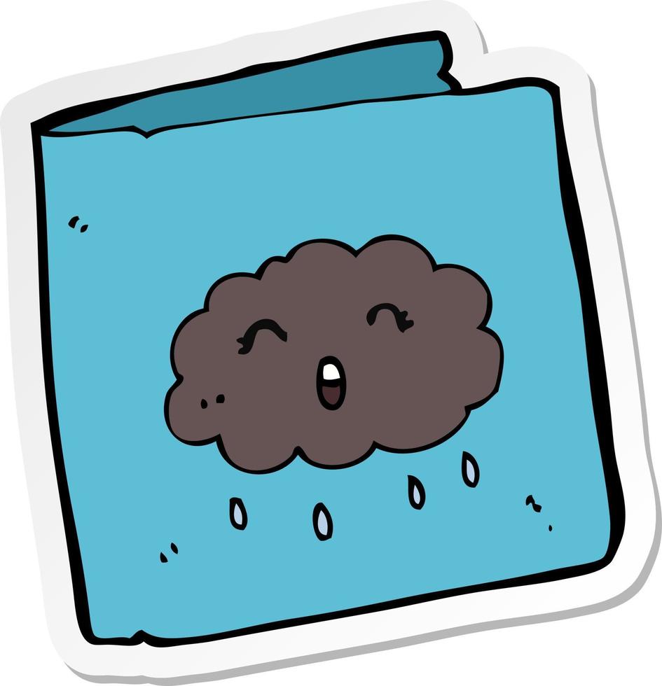 autocollant d'une carte de dessin animé avec motif nuage vecteur