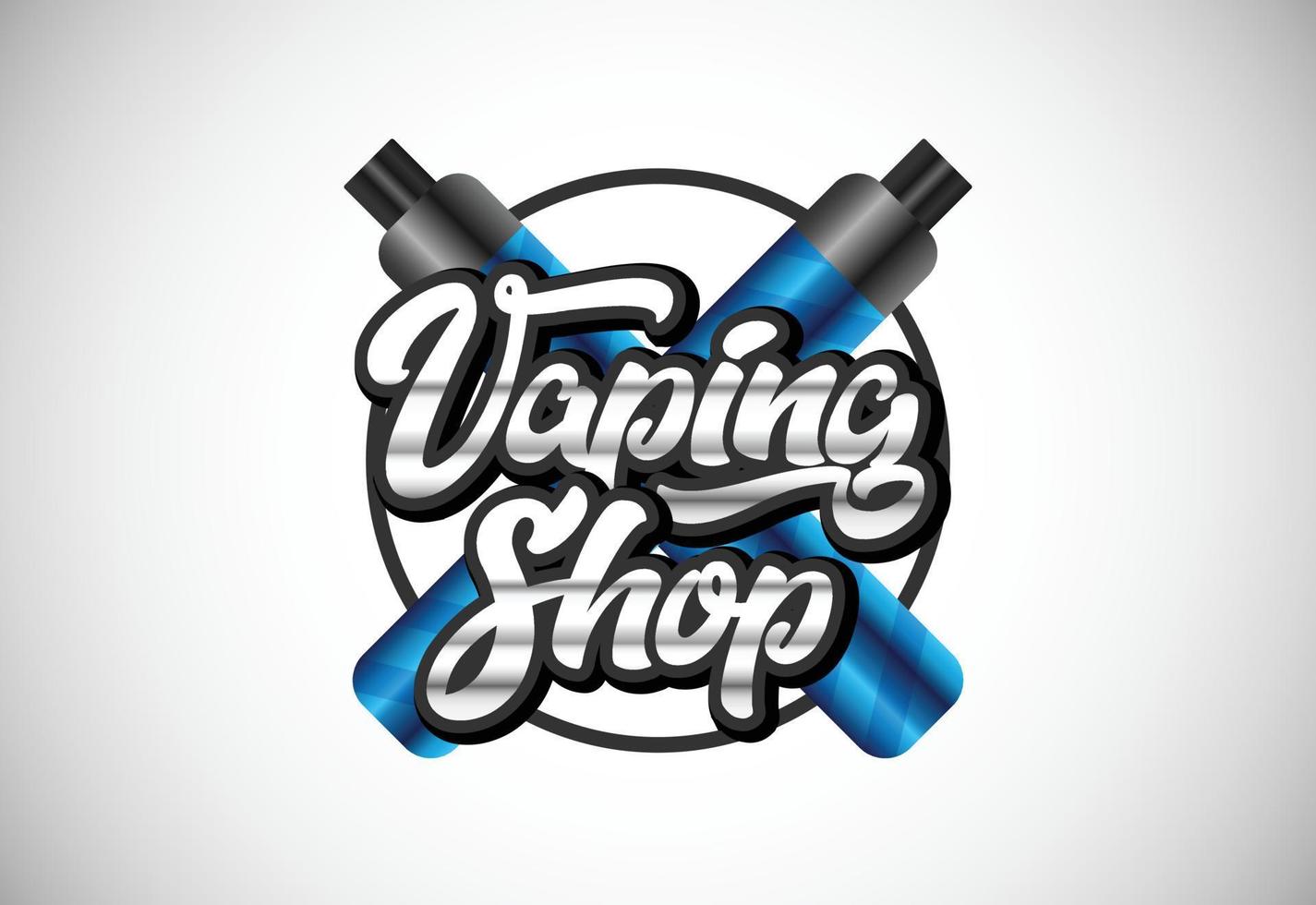 vape, modèle de conception de logo e-cigarette. vape shop vaporisateur électronique logo illustration vectorielle. vecteur