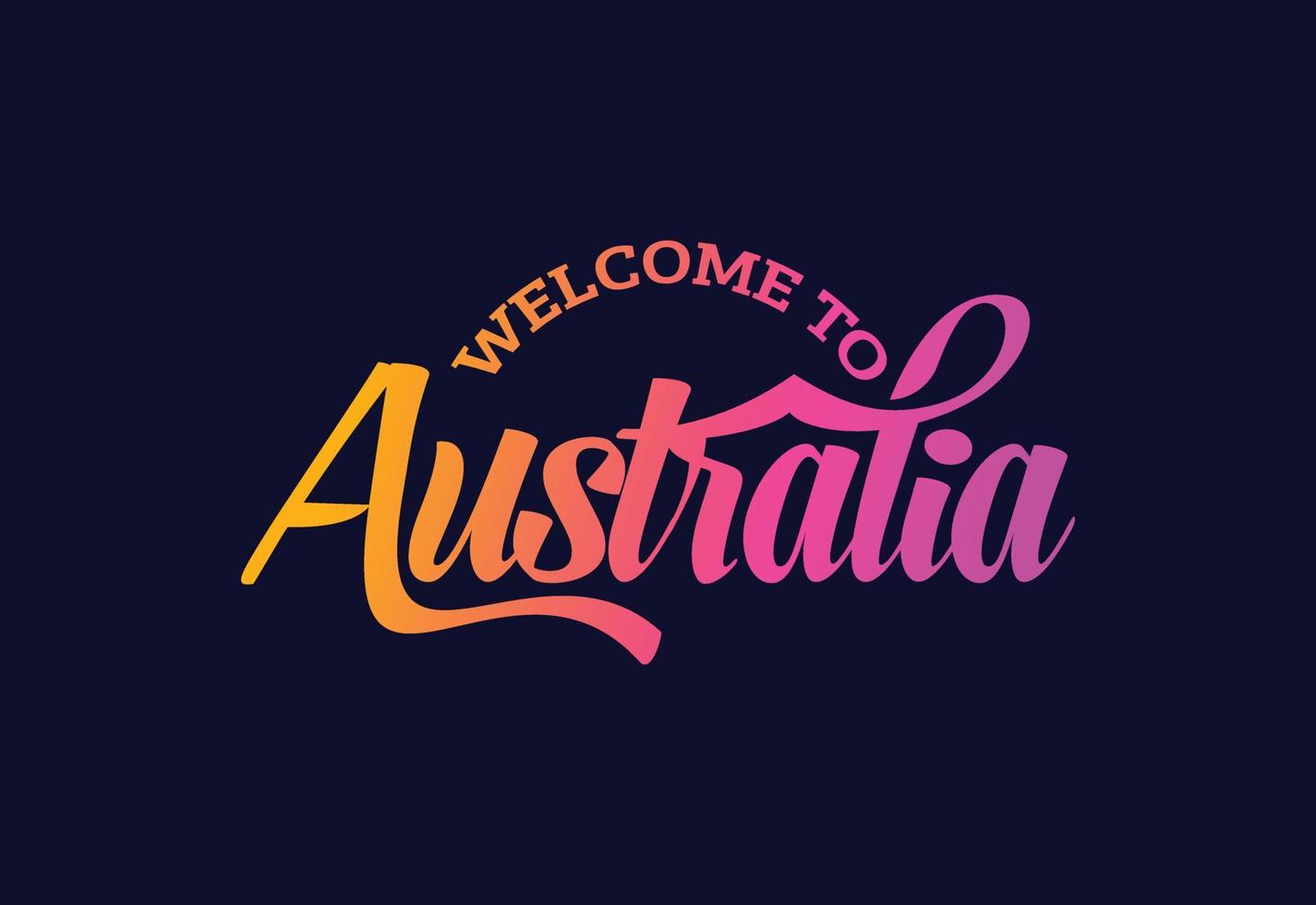 bienvenue en Australie. illustration de conception de police créative de texte de mot. signe de bienvenue vecteur