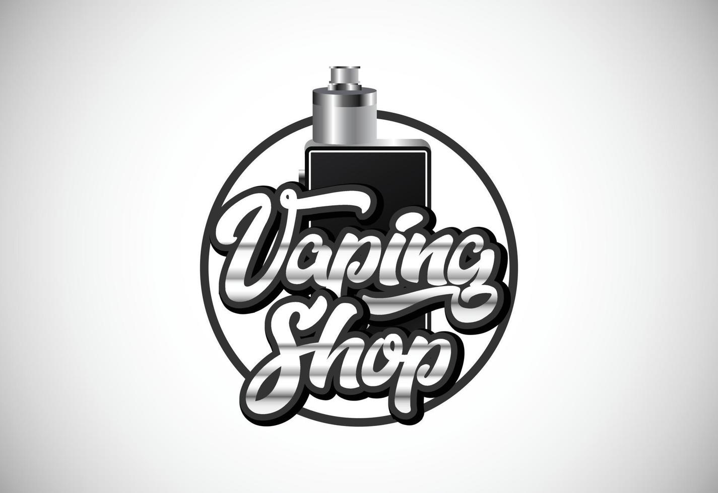 vape, modèle de conception de logo e-cigarette. vape shop vaporisateur électronique logo illustration vectorielle. vecteur