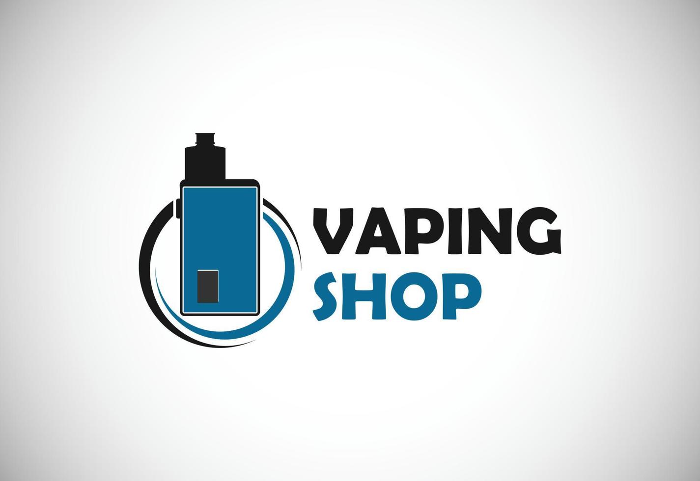 vape, modèle de conception de logo e-cigarette. vape shop vaporisateur électronique logo illustration vectorielle. vecteur