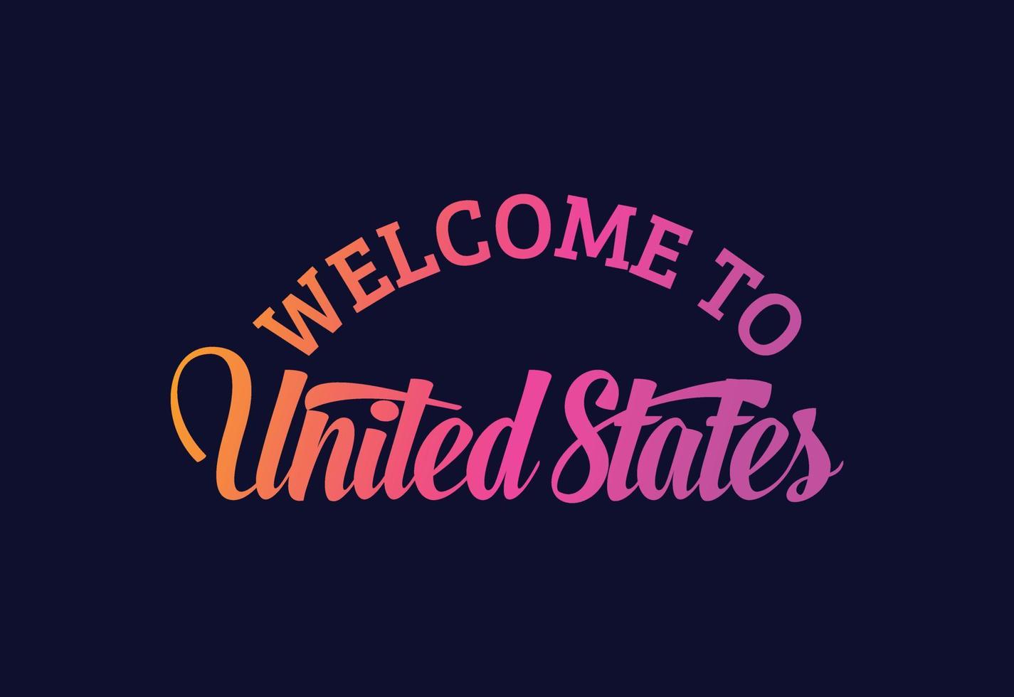 Bienvenue aux États-Unis. illustration de conception de police créative de texte de mot. signe de bienvenue vecteur