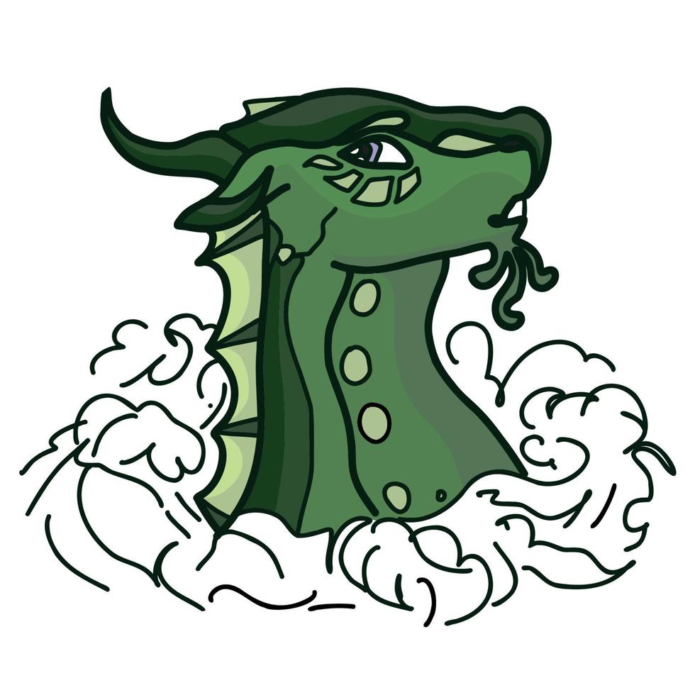 illustration vectorielle d'un dragon stylisé. créature fabuleuse en style cartoon pour le design vecteur